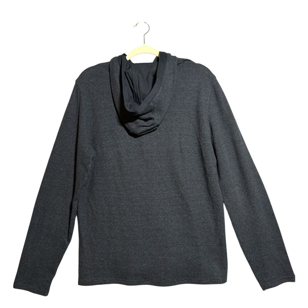 Michael Kors 1/4 Zip Knit Pullover Hoodie Long Sleeve Sweater Top Black Men's L - Picture 9 of 11
